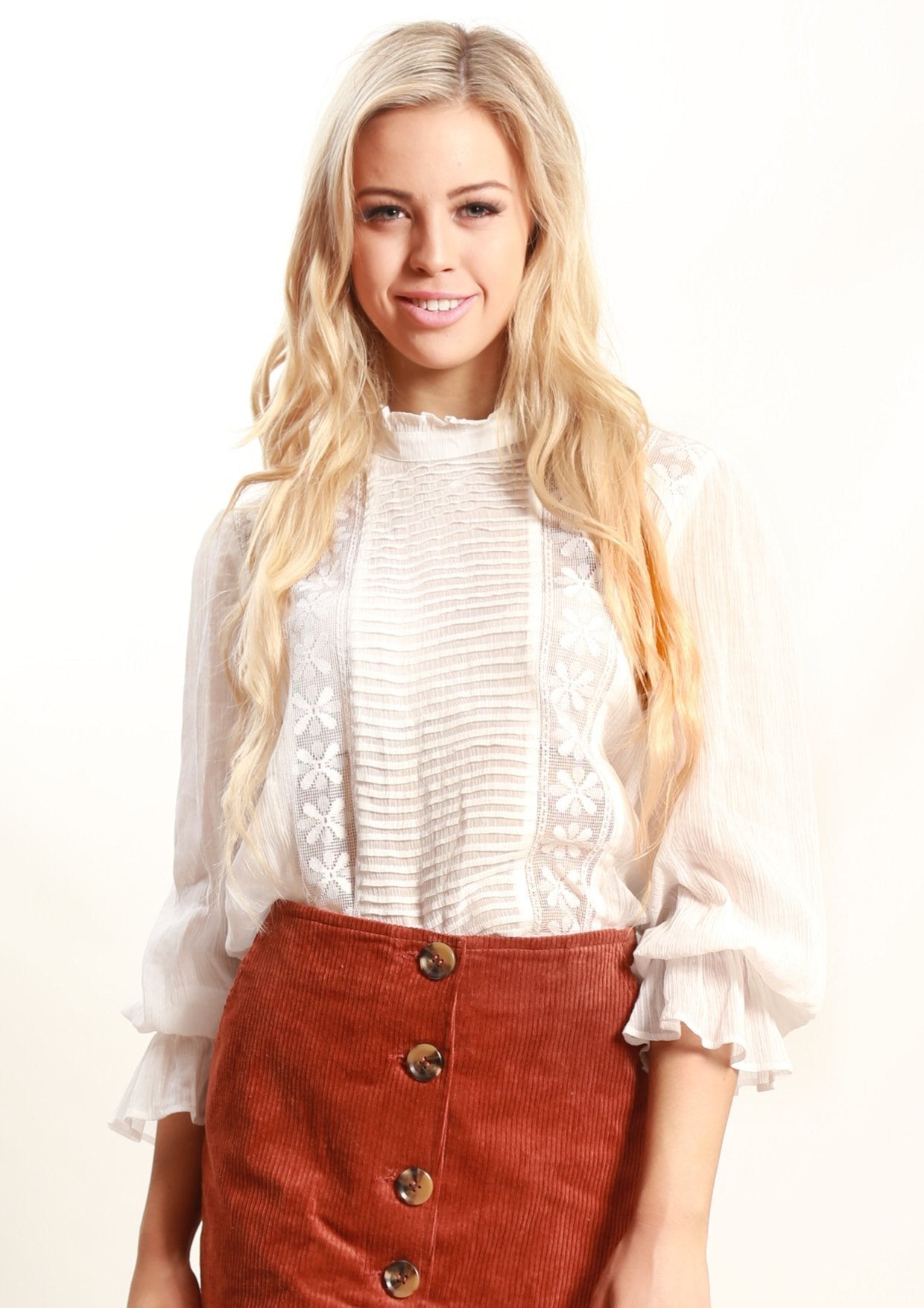 Spicy Sugar Ruffle Lace Blouse