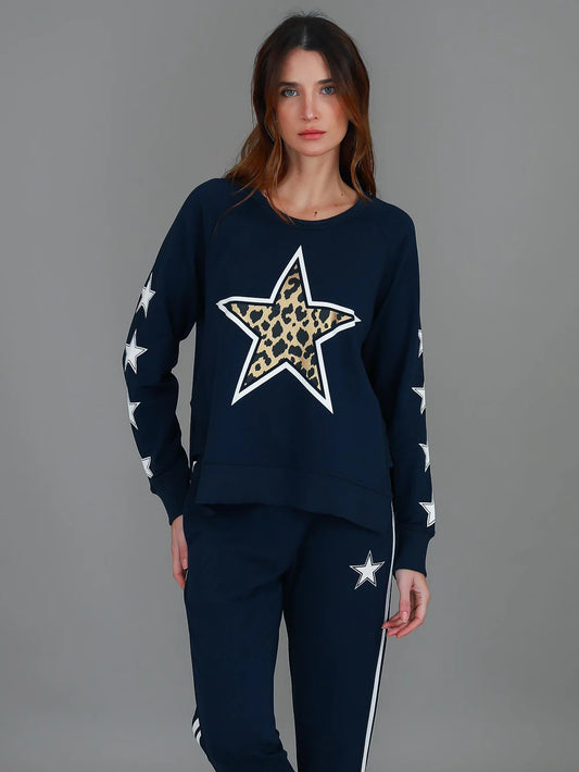 3RD Story Kate Leopard/Star Sweatshirt 1187-1355