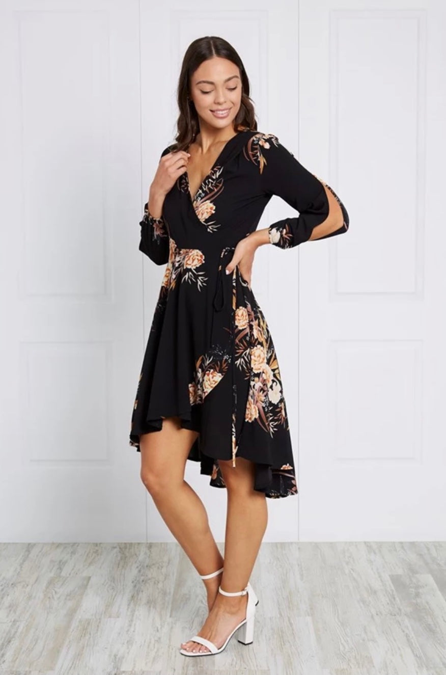 Caroline Morgan Hi-Lo Wrap Dress