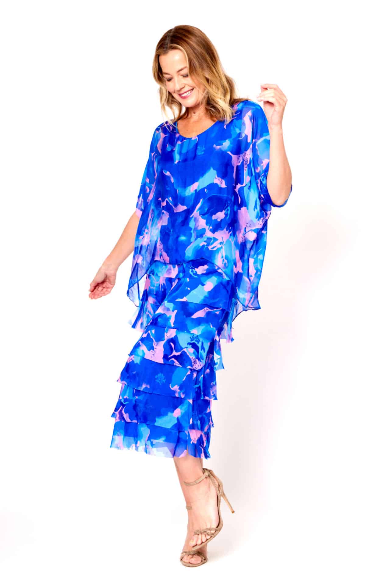 La Strada Frayed Edge Silk Dress LSD21-703