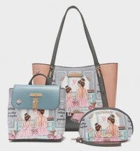 Nicole Lee Double Queens 3 PIECE SET (Shopper, Backpack, Pouch)