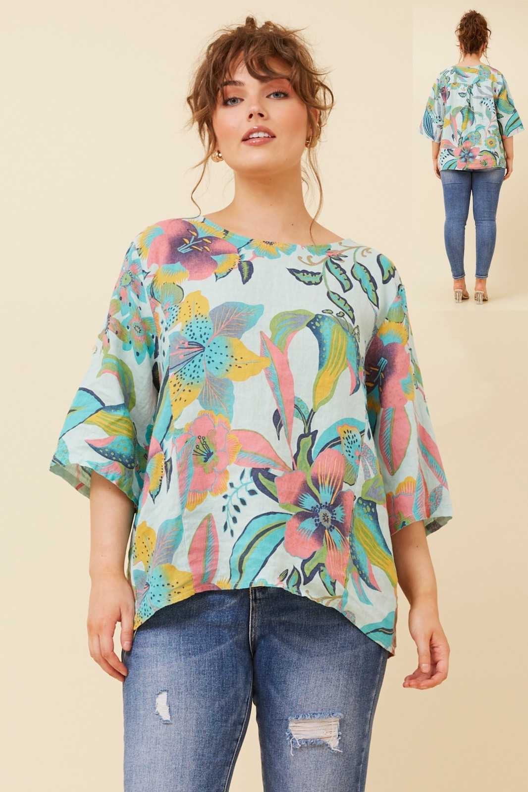 Bottega Moda Linen Jungle Top T521138