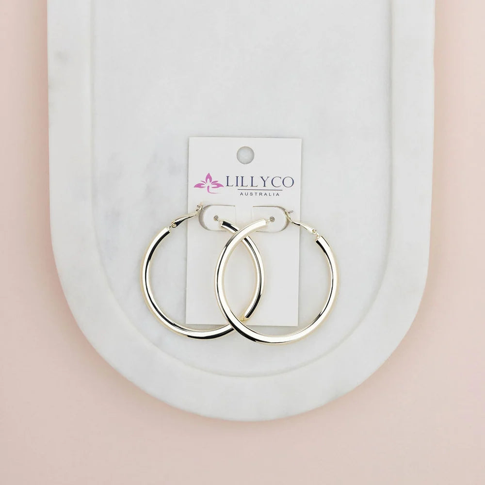 Lilly Co  Flat Hoops Earrings SC099