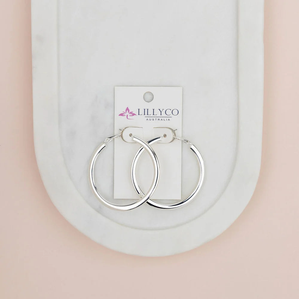 Lilly Co  Flat Hoops Earrings SC099