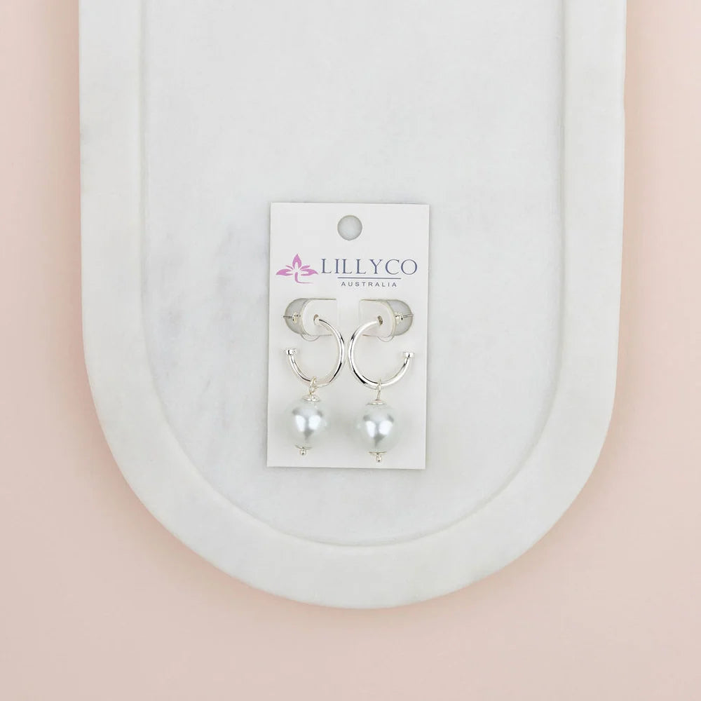 LillyCo  Ring & Drop Pearl Earring SC111E