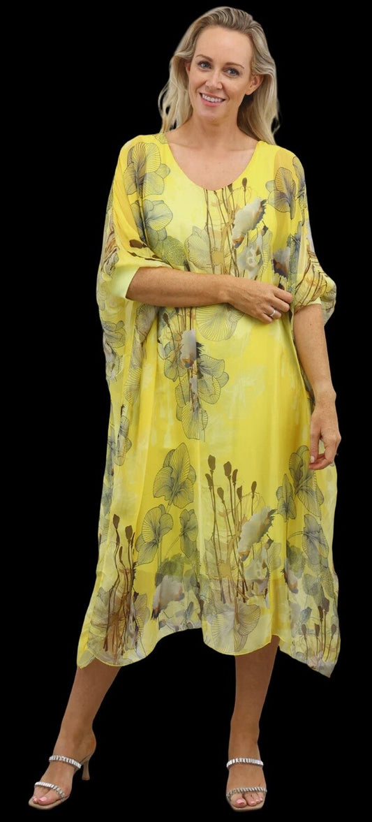 Fabuler Maggie silk kaftan dress