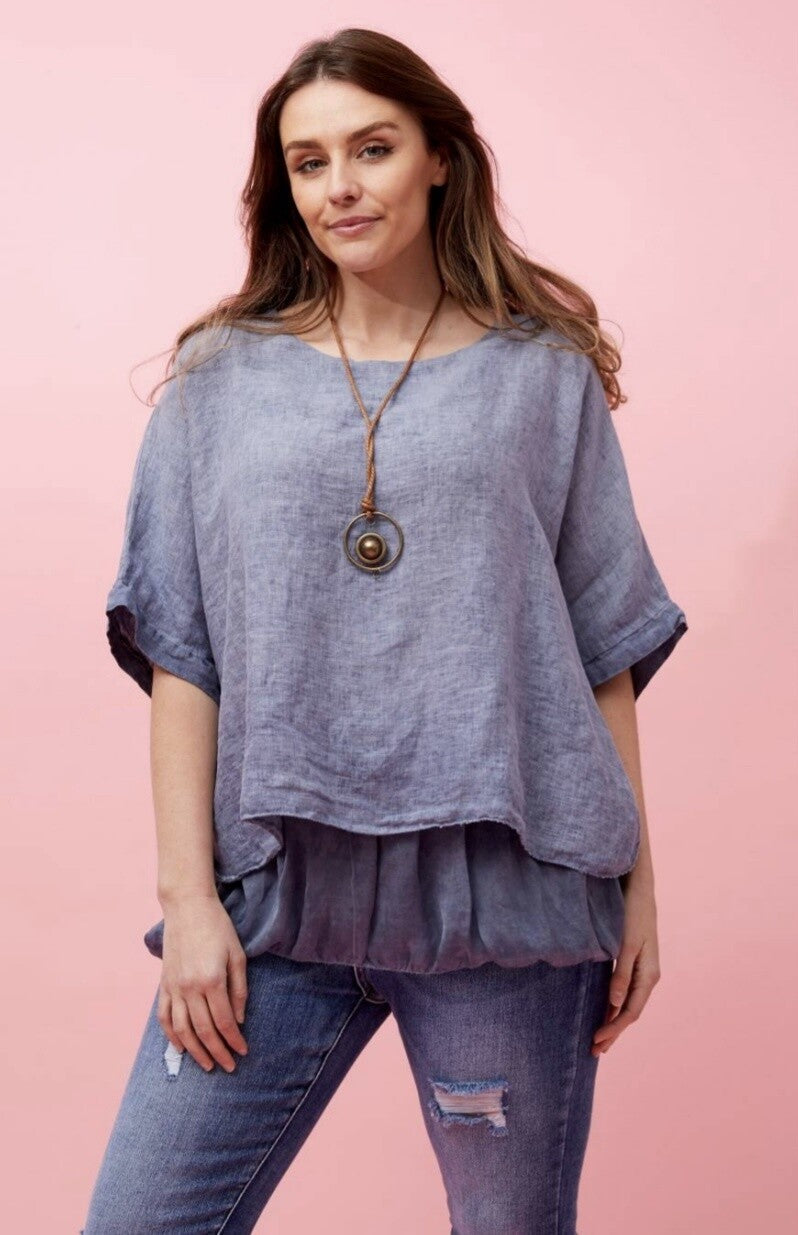 Bottega Moda Layered Top w/ Necklace T161765