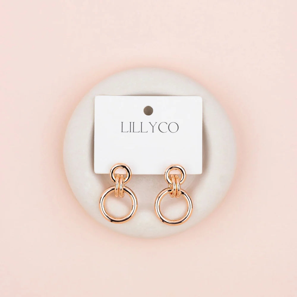 LillyCo  Double Ring Earrings 392E