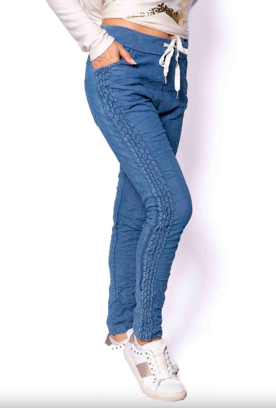 Italian Closet Poppi Denim Stretch Pant