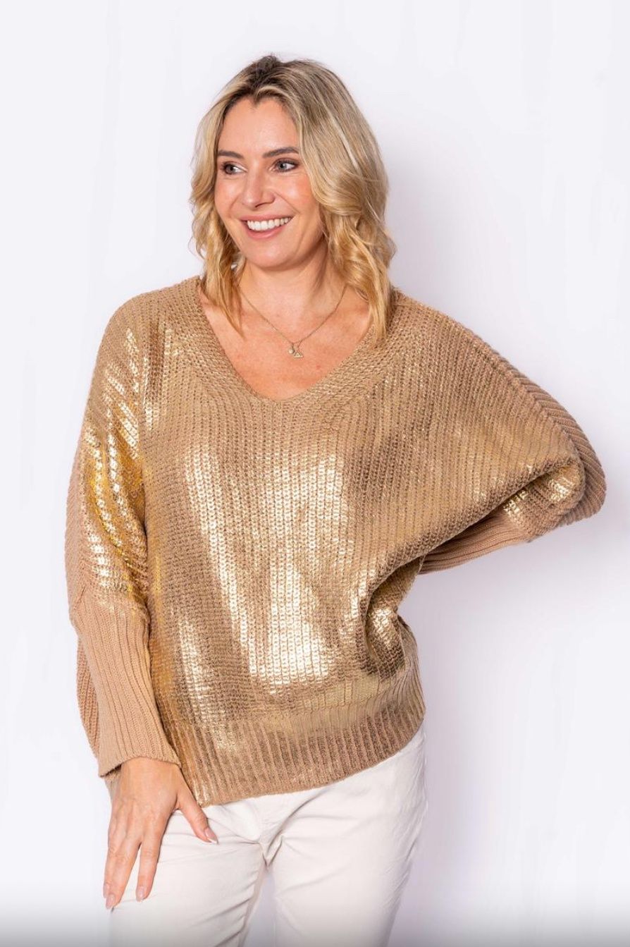 Italian Closet Vidal Gold Chunky Knit 7326