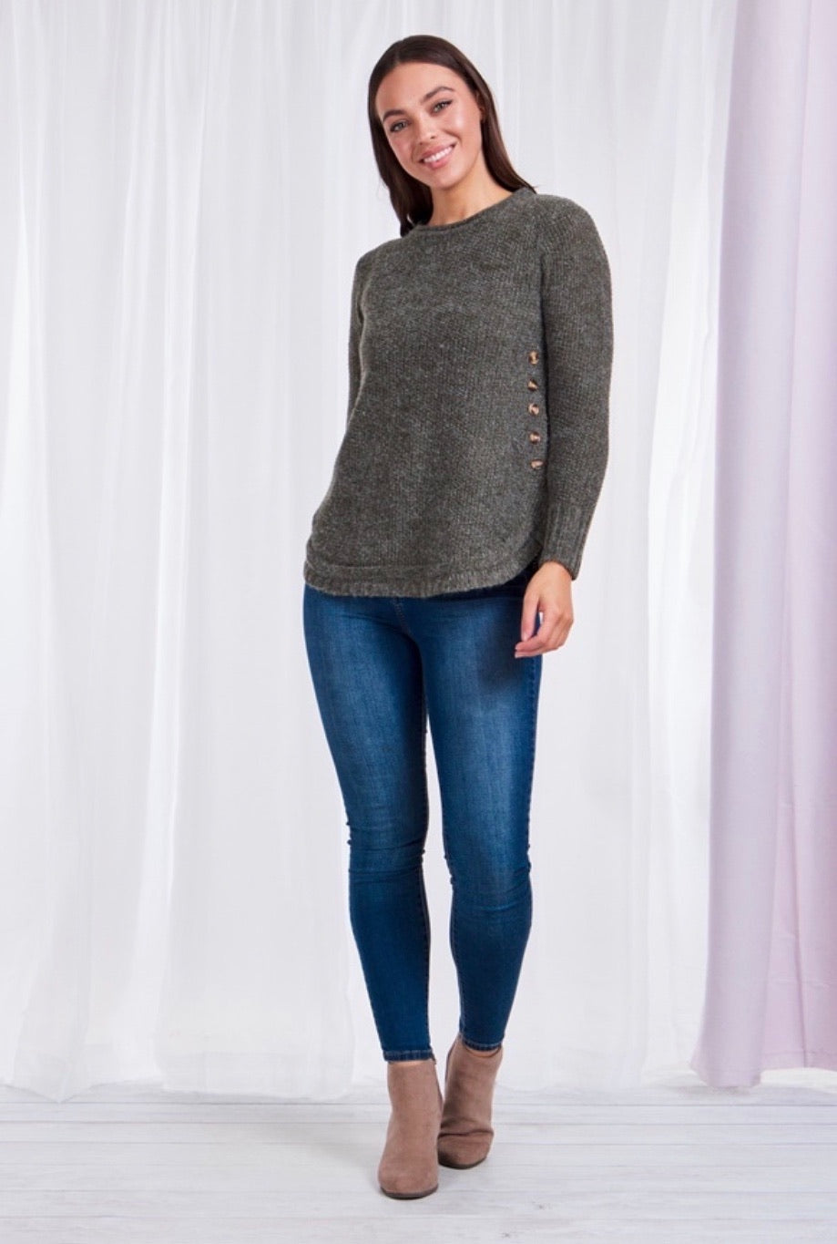 Caroline Morgan Button Knit Jumper