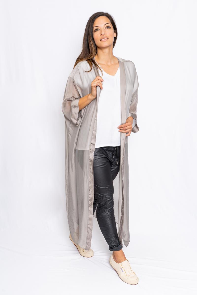 Italian Closet Perdita Silk Long Jacket