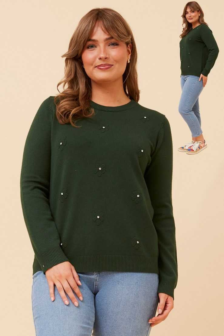 Caroline Morgan Floral Diamanté Knit KP519089
