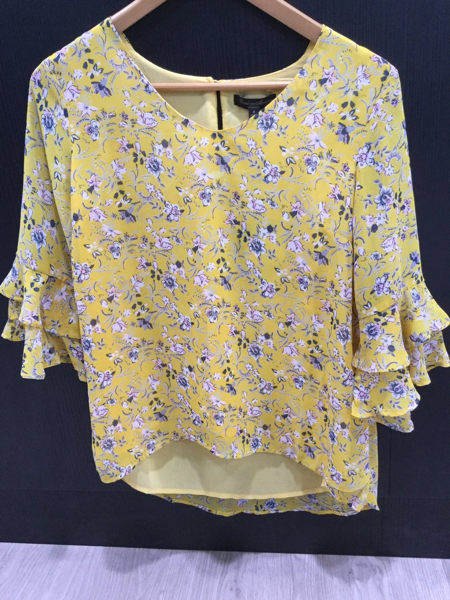 Caroline Morgan Yellow Floral Top