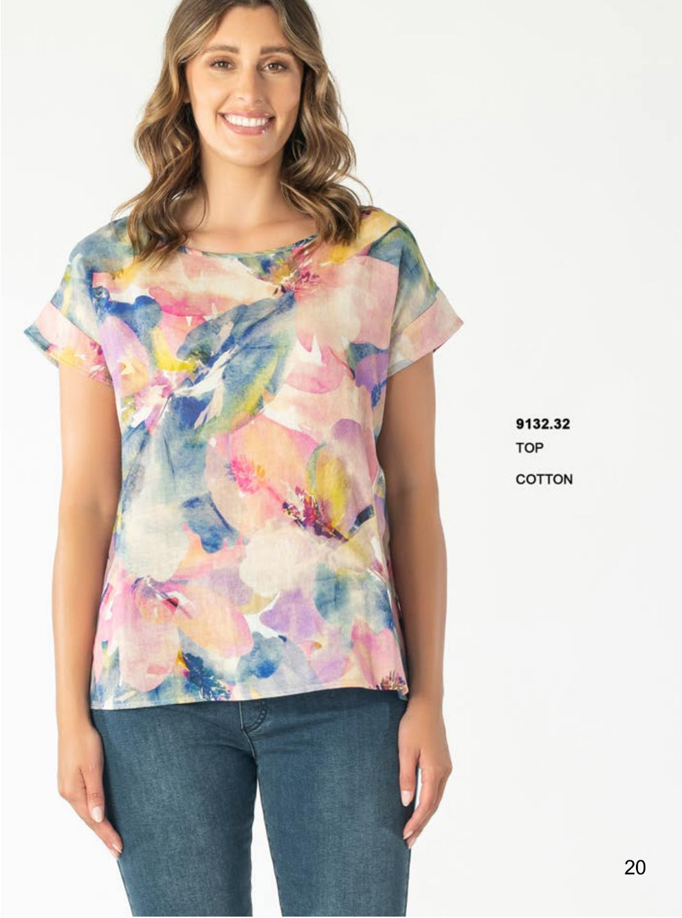 Renoma Short Sleeve Water Colour Top 9132