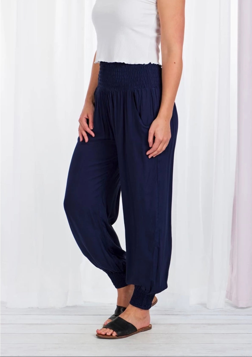 Caroline Morgan Embroidered Band Pants