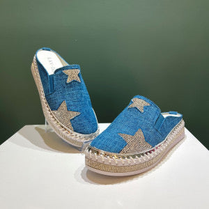 Lavish Linen Woven Slides LVSLDLNW