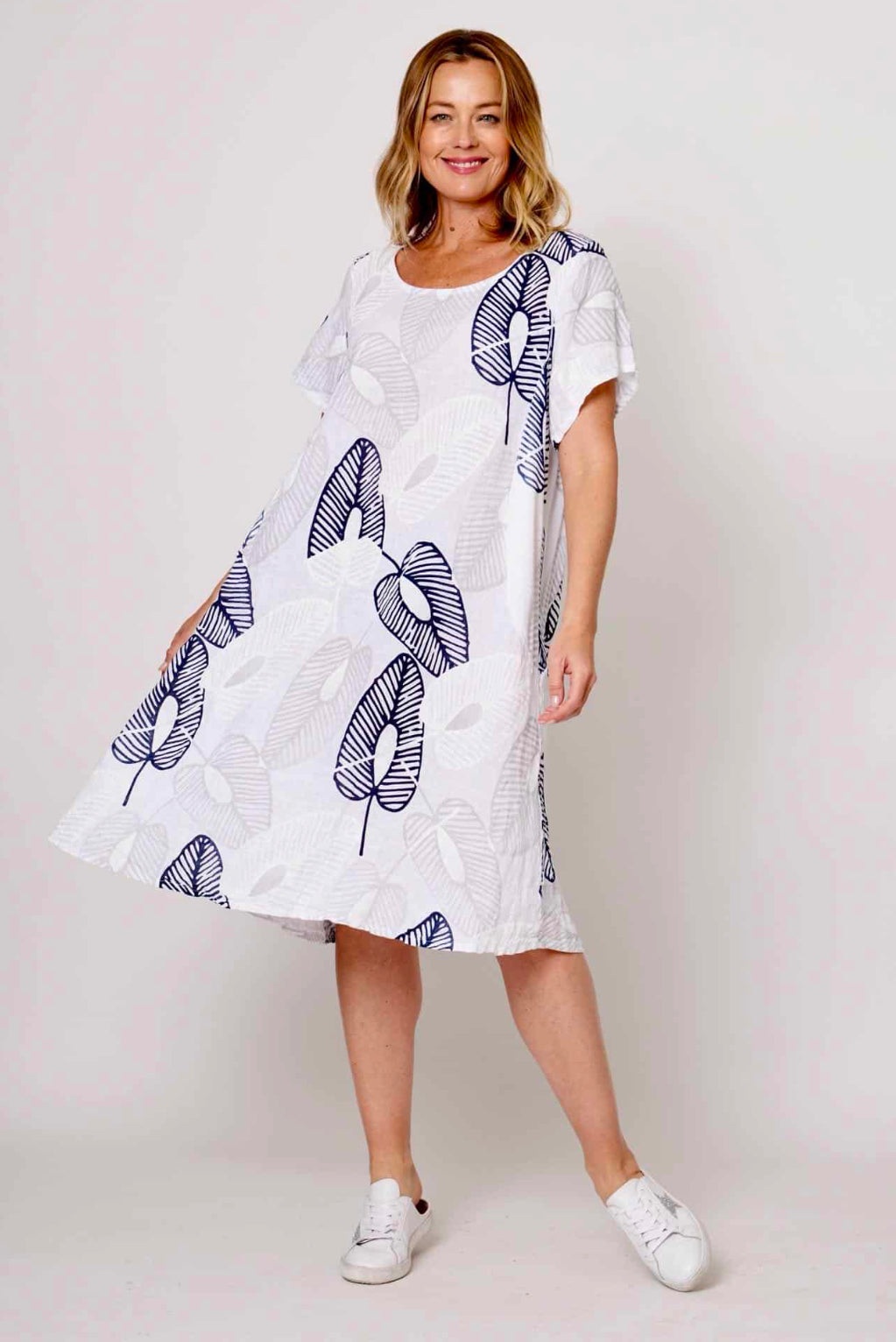 La Strada Linen Leaf Dress LSD24-1197