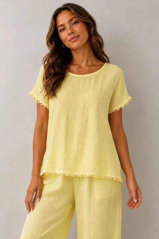 La Sofia Capri Linen Tee VLST350