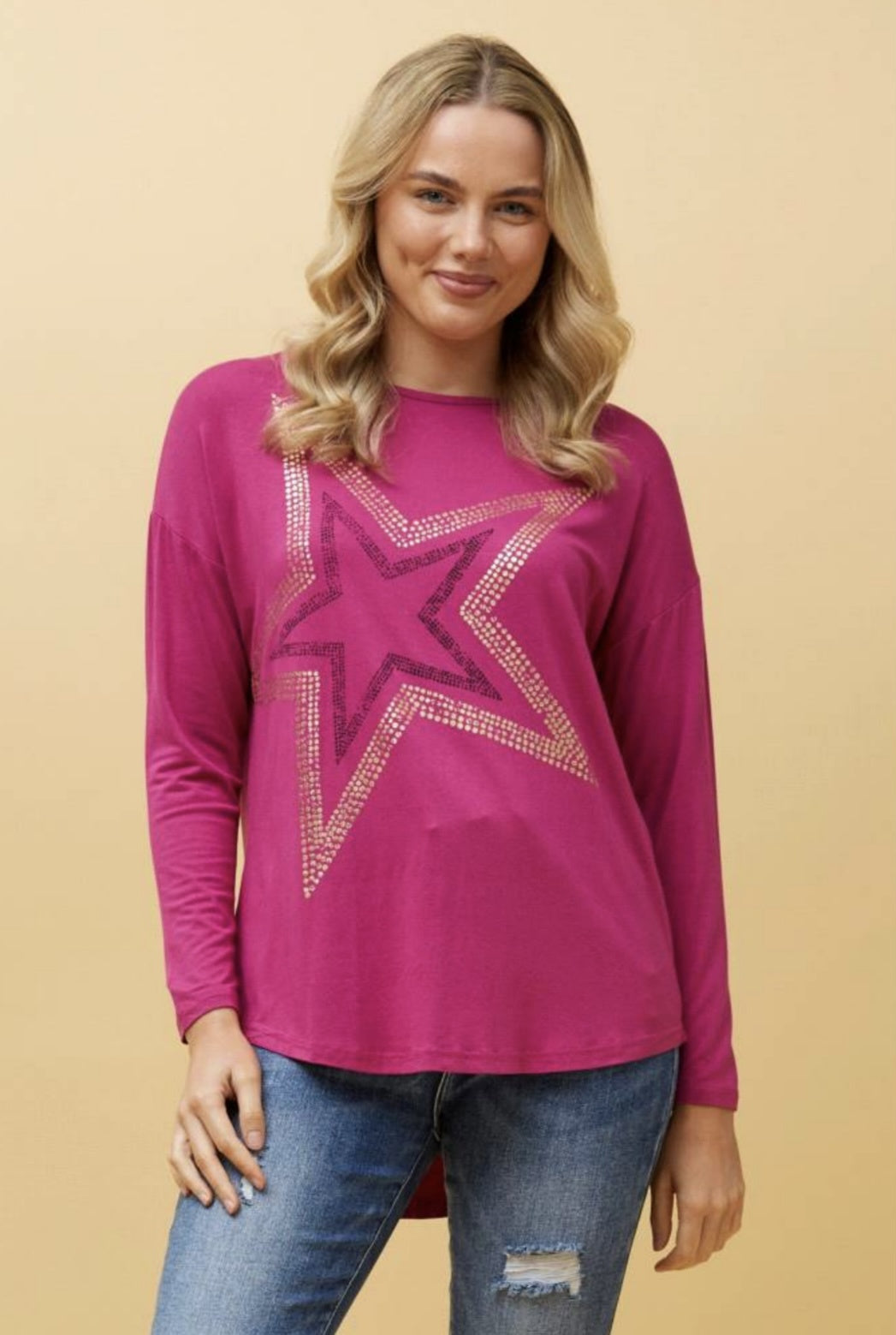 Caroline Morgan Star print top T516441