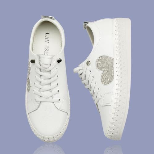 Lavish leather heart stud sneakers LVSNKLT-HT