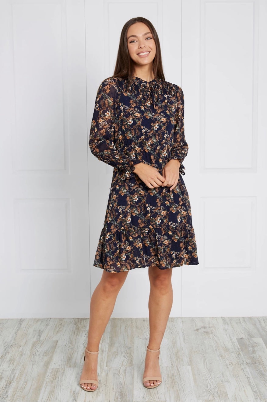 Caroline Morgan Shirred Midi Dress