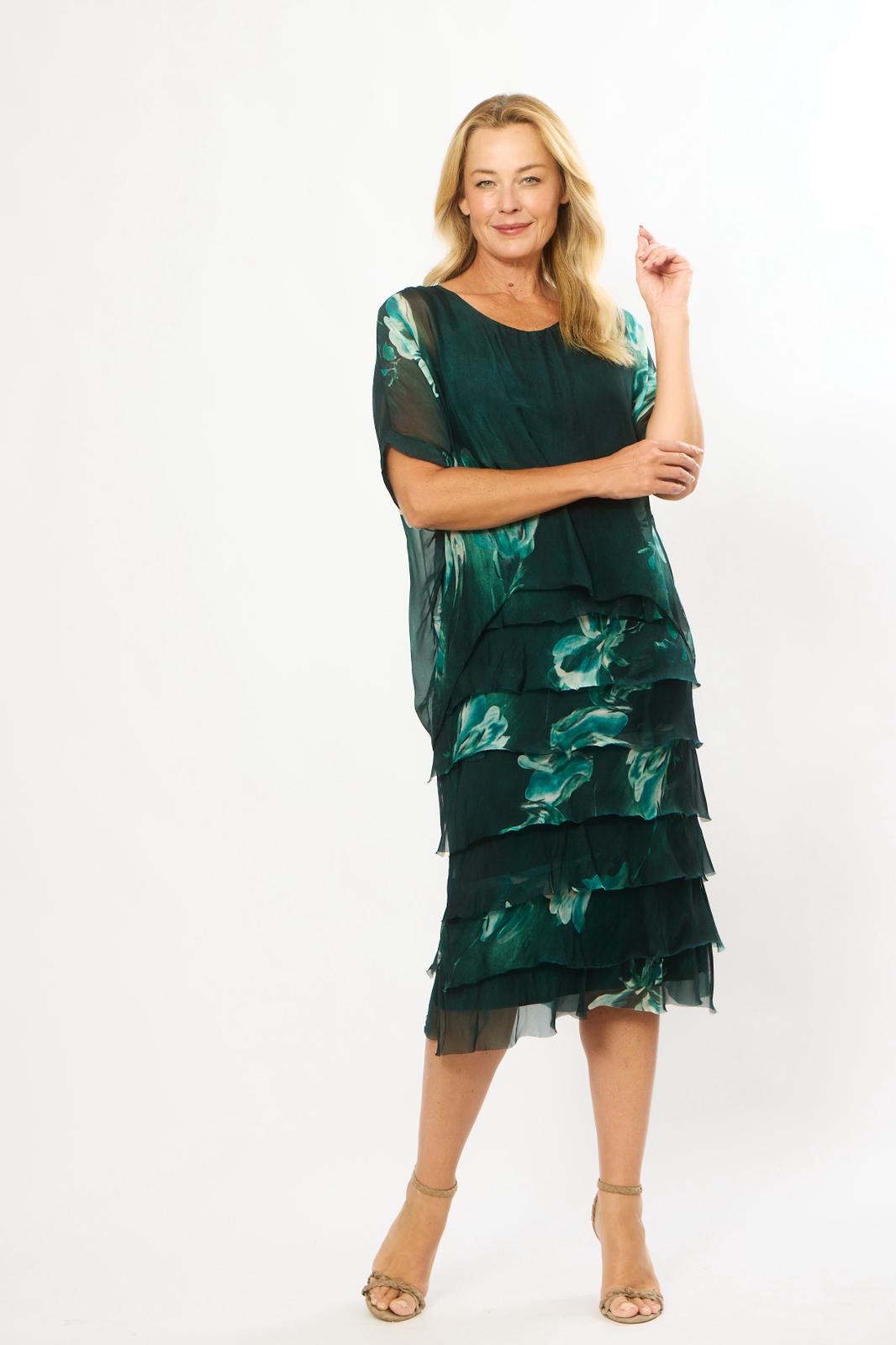 La Strada Frayed Edge Silk Dress LSD21-703