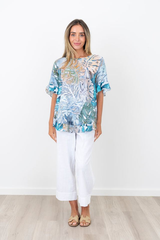 Renoma Frill Sleeve Top 3146