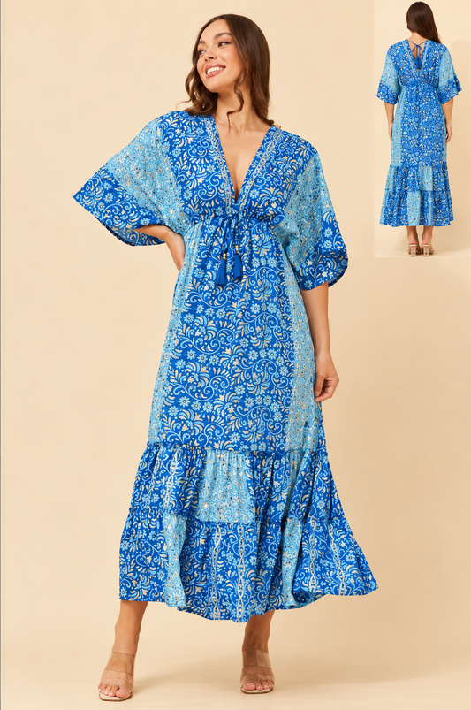Mystic Monsoon Boho Maxi Dress D524945