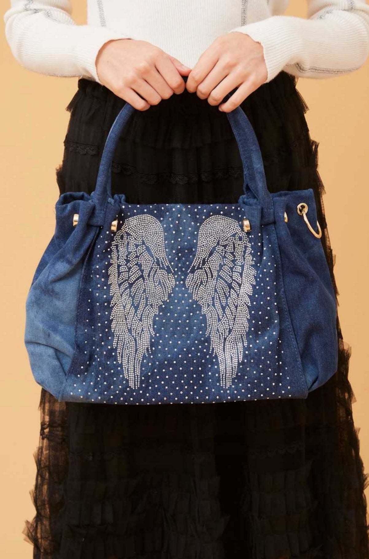 Caroline Morgan Angel Wings Denim Bag BG521118