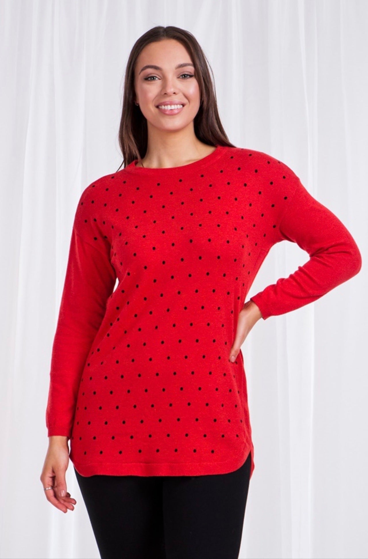 Caroline Morgan Orange Spotted Jumper