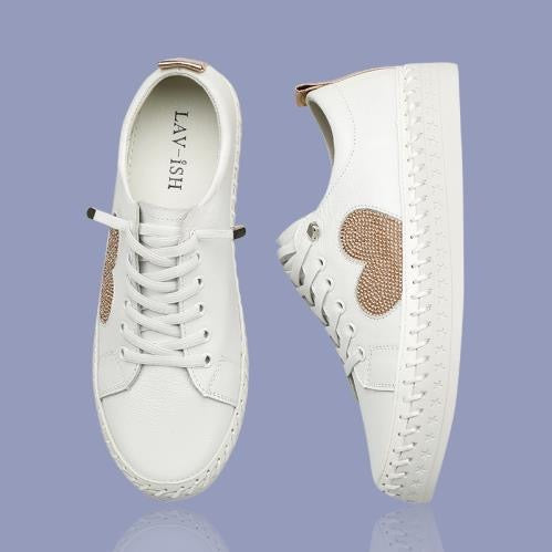 Lavish leather heart stud sneakers LVSNKLT-HT