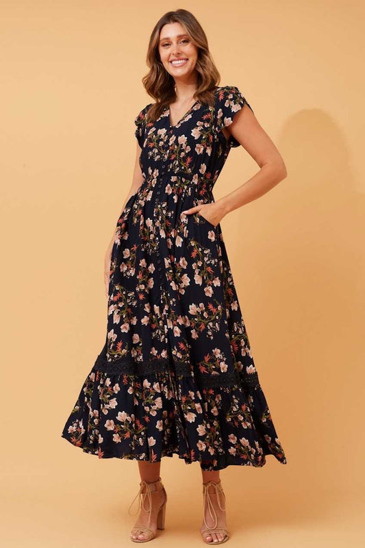 Caroline Morgan Floral Maxi Dress D519365