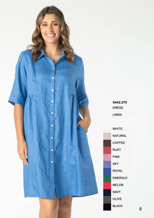 Renoma Collared Button Down Dress S442