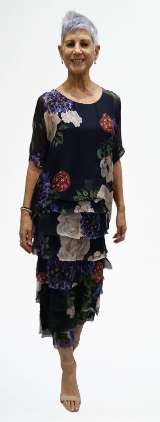 La Strada Frayed Edge Silk Dress LSD21-703
