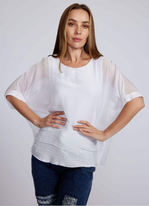 La Strada Sequin Trim Top LST21-250