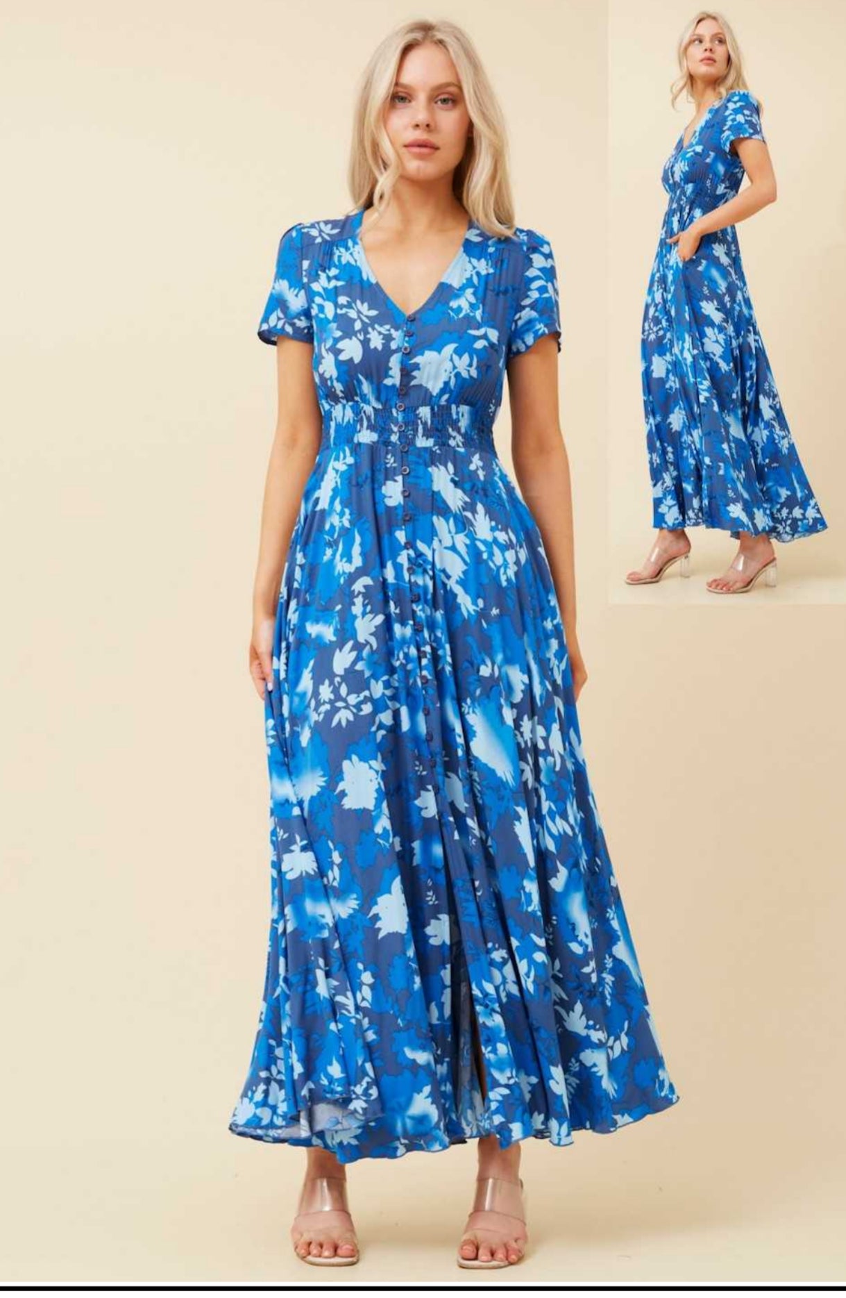 Caroline Morgan Floral Maxi Dress D520369