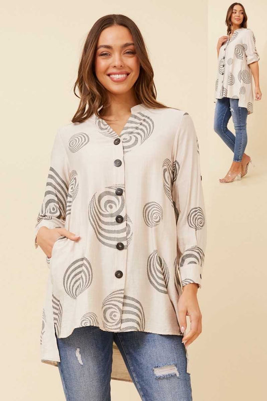 Caroline Morgan Button Up Tunic T518979