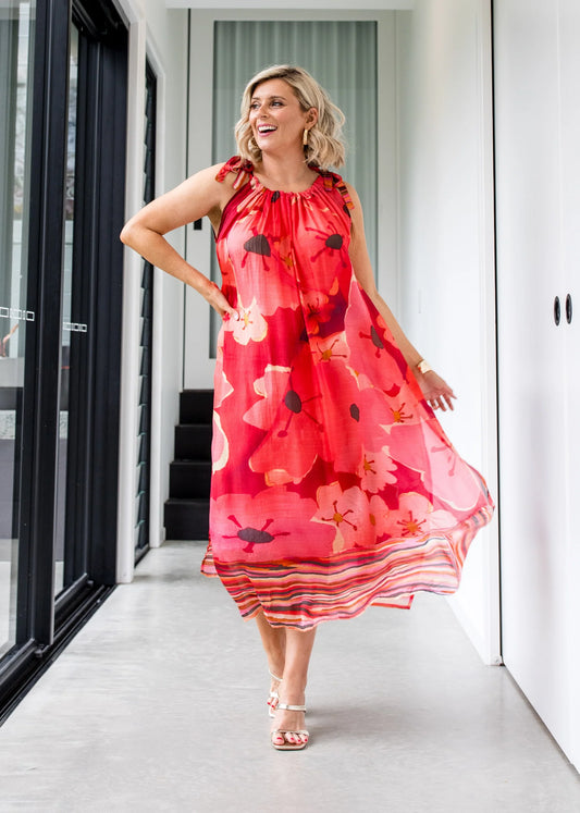 Ivy Pearl Amber Silk Dress