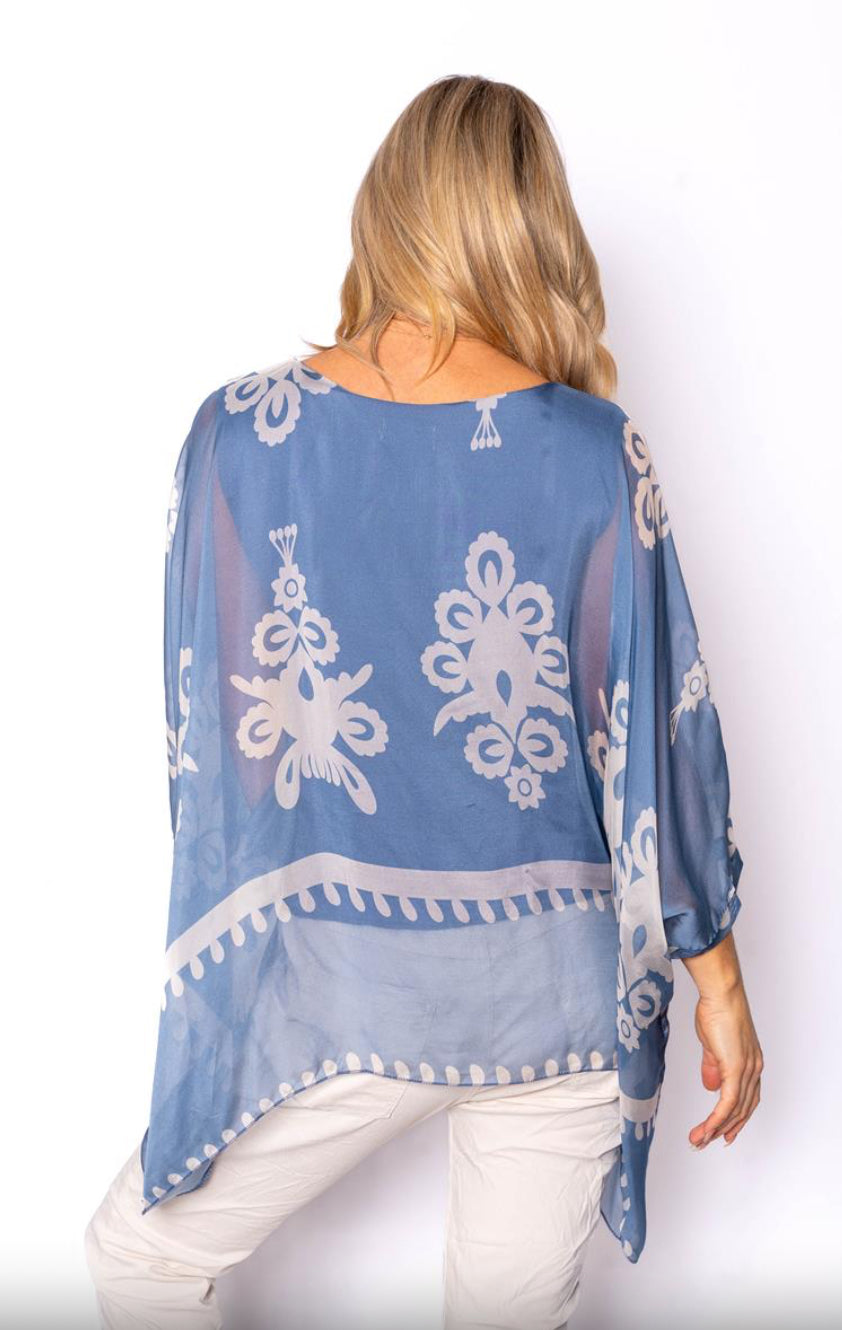 Italian Closet Damascus Silk Top