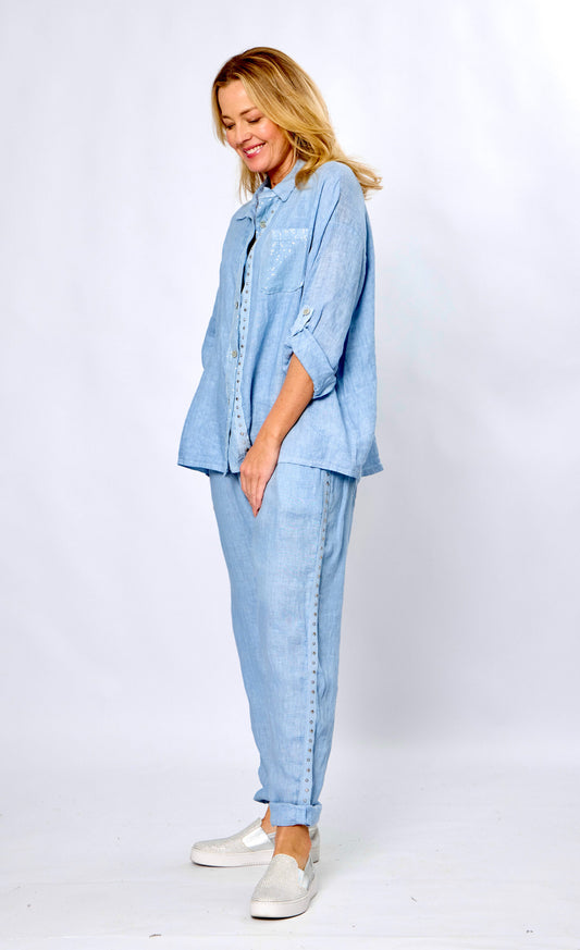La Strada Bling Trim Shirt LSS25-597