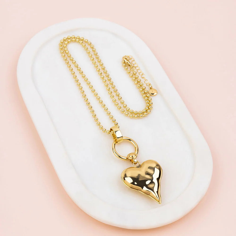 Lilly Co Ball with Heart Necklace EC100N