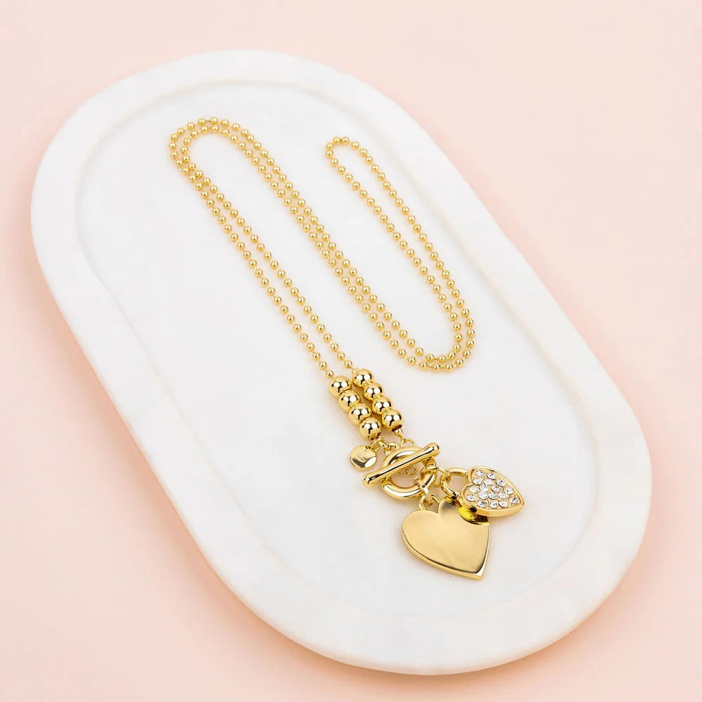 Lilly Co Double Heart Necklace EC101N