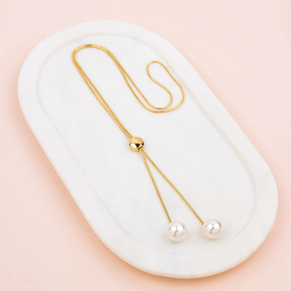 Llly Co Pearl Adjustable Necklace EC104N