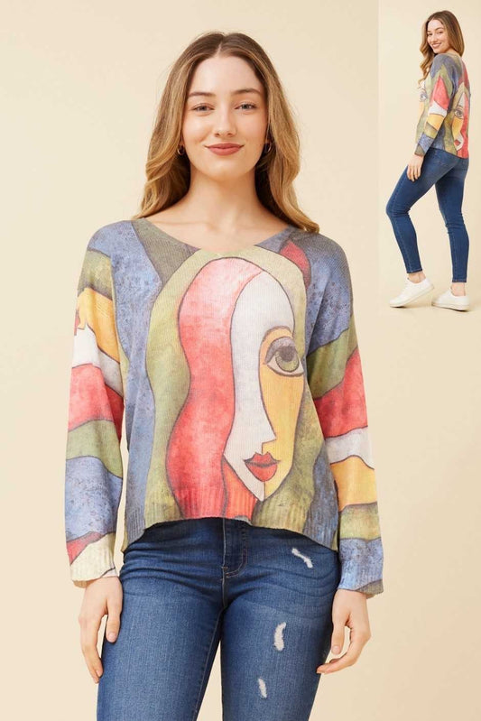 Bottega Moda Abstract Printed Pullover KP519967
