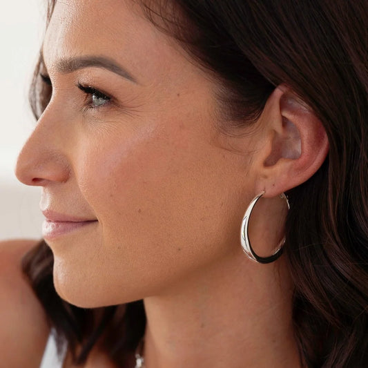 Lilly Co  Flat Hoops Earrings SC099