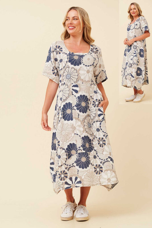 Bottega Moda Floral Print Dress D523038