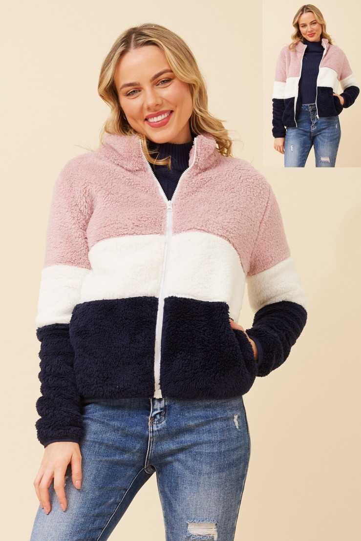 Caroline Morgan Zip Teddy Jacket J517022
