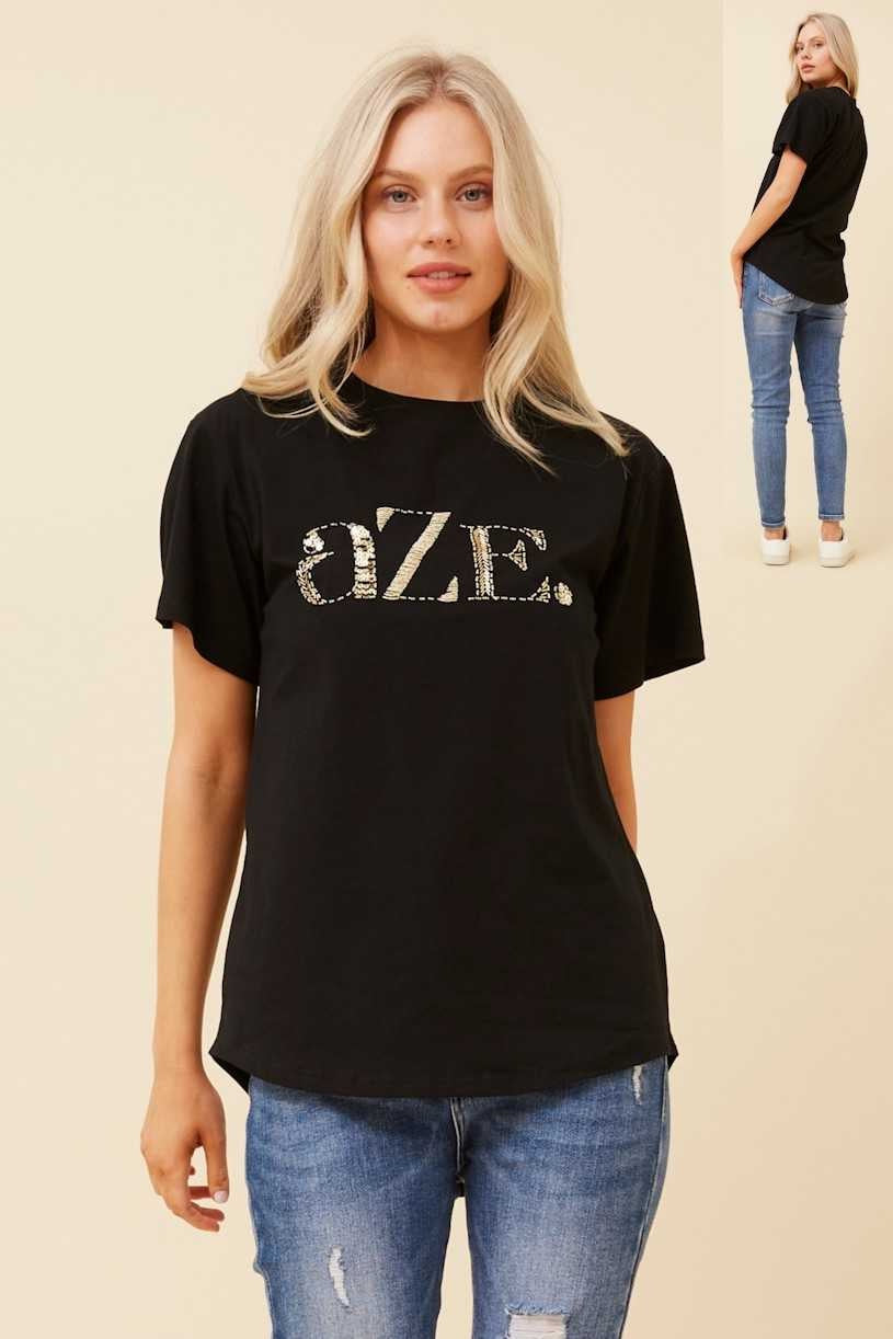 Caroline Morgan Sequin AZE T-Shirt T520570