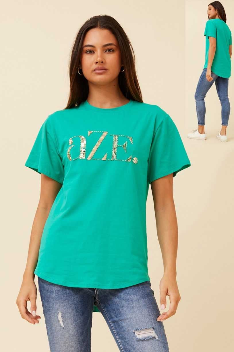 Caroline Morgan Sequin AZE T-Shirt T520570